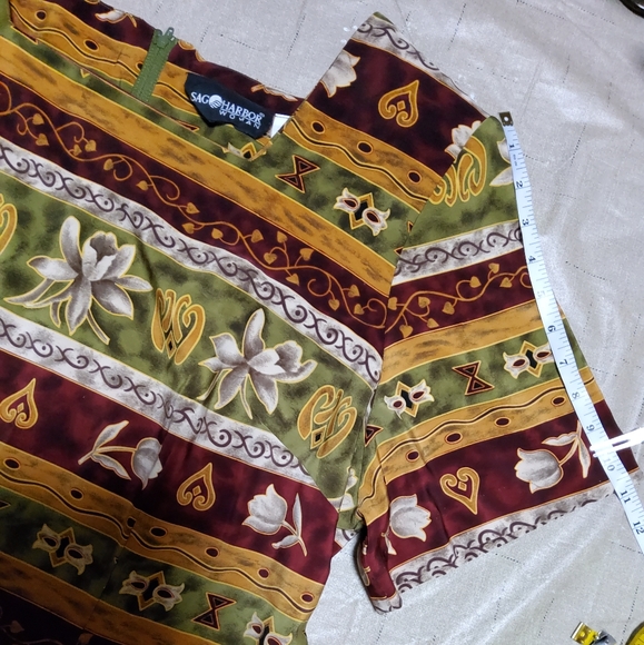 Vintage Sag Harbor Women Tropical Hawaiian Shoulder Padded Shift Dress Sz 22W - Picture 7 of 10